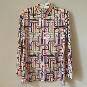 Bette & Court Ladies XL Long Sleeve Golf Tennis Mock Pullover